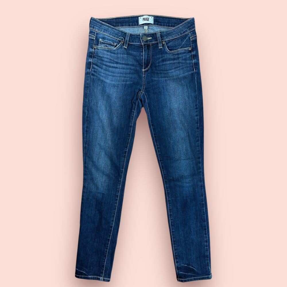 Paige Skyline Ankle Peg Skinny Jeans Mid Rise Stretchy Size 28 8 Womens Pants